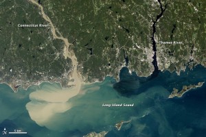 CT River sediment west plume after Irene 2011-09-02 - NASA - crop small